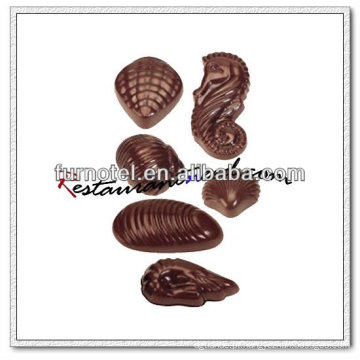 V154 PC Plastic 6 Tipos de forma de casca Molde de chocolate
